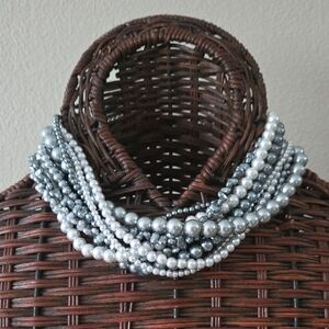 Elegant Silver Pearl Necklace